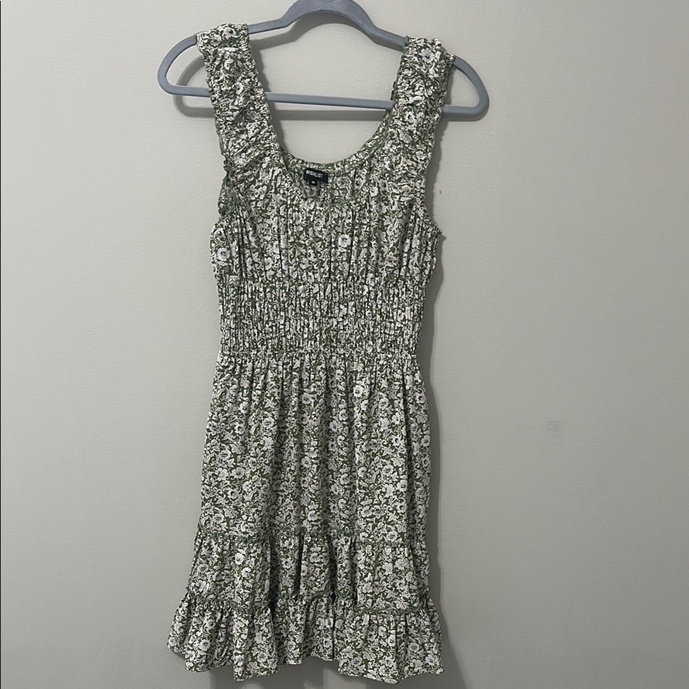 Floral Green Sleeveless Dress